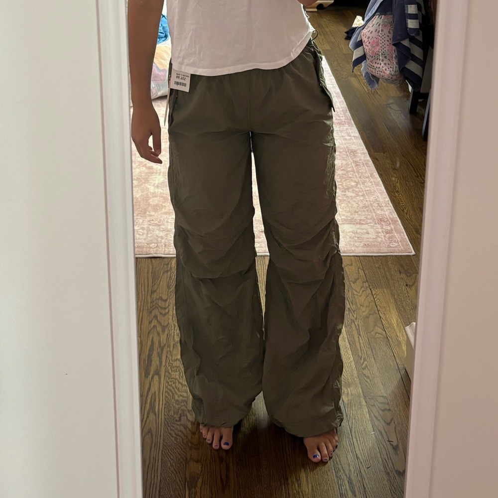 Olive Green Parachute Pants
